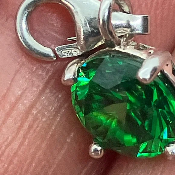 Michael Hill Sterling Silver Emerald Green Cz March Birthstone Clip Charm - Picture 4 of 4